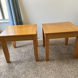 Two Wood End Tables
