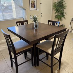 Dining Room Pub Table Dark Wood