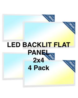 NEW Amico 4 Pack 2x4 LED Flat Panel Light 30/35/45W 5500lm Adjustable, 0-10V Dimmable LED Drop