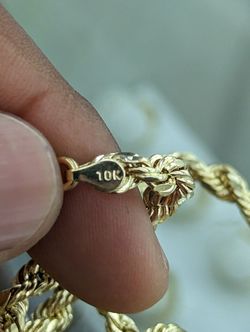 10kt Real Gold Rope Chain 5mm 28 Inch for Sale in Houston TX