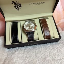 U.S. Polo Association 3-In-1 Watch Set