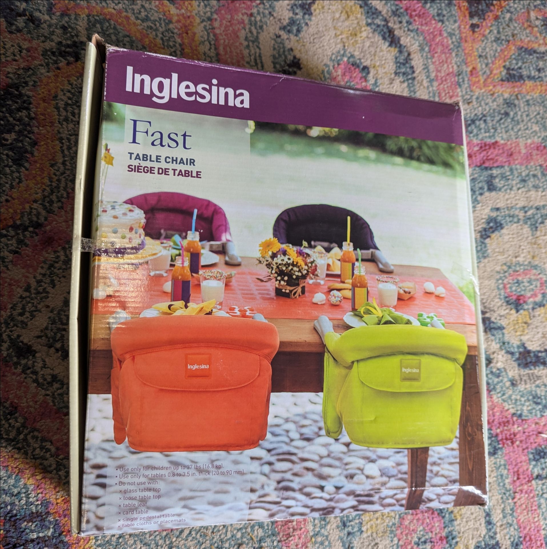 NIB New in Box Inglesina Fast Table Chair clip on booster