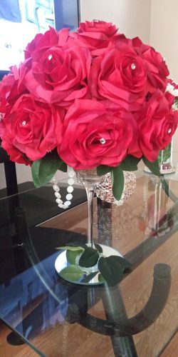 Beautiful artificial rose centerpiece