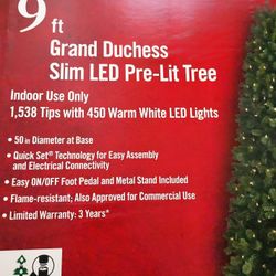 9FT Grand Duchess Slim LED Pre-lit Tree 🌲