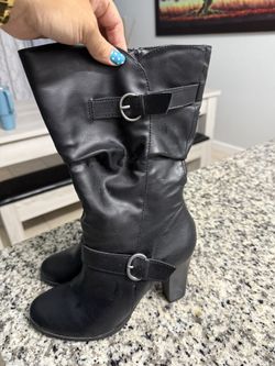 Sz 9 Style And Co. Heeled Boots In Black