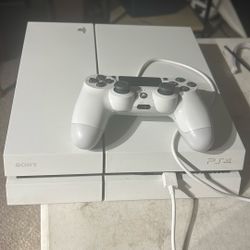 White PS4 With Matching Controller 