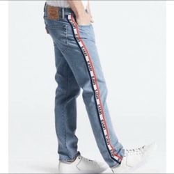 Levi's Mens 29x30 501 Side Stripe Jeans Slim Taper *NEW*