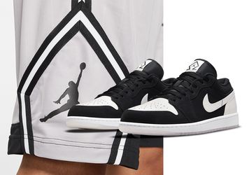 Air Jordan 1 low Black /white diamond