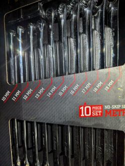 Professional no skip sizeingmetric double ended racheting set