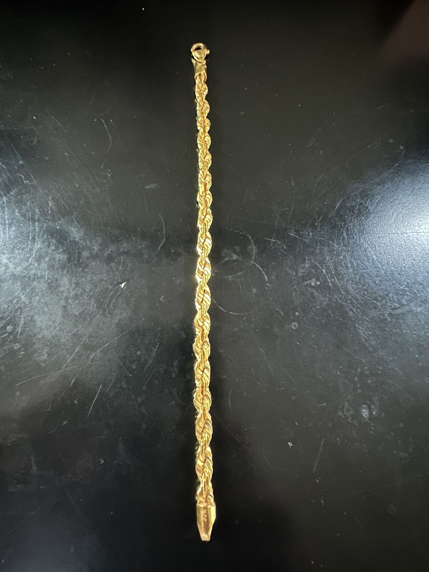 22k Solid 6mm rope bracelet