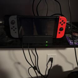 Nintendo Switch With Controllers And Games