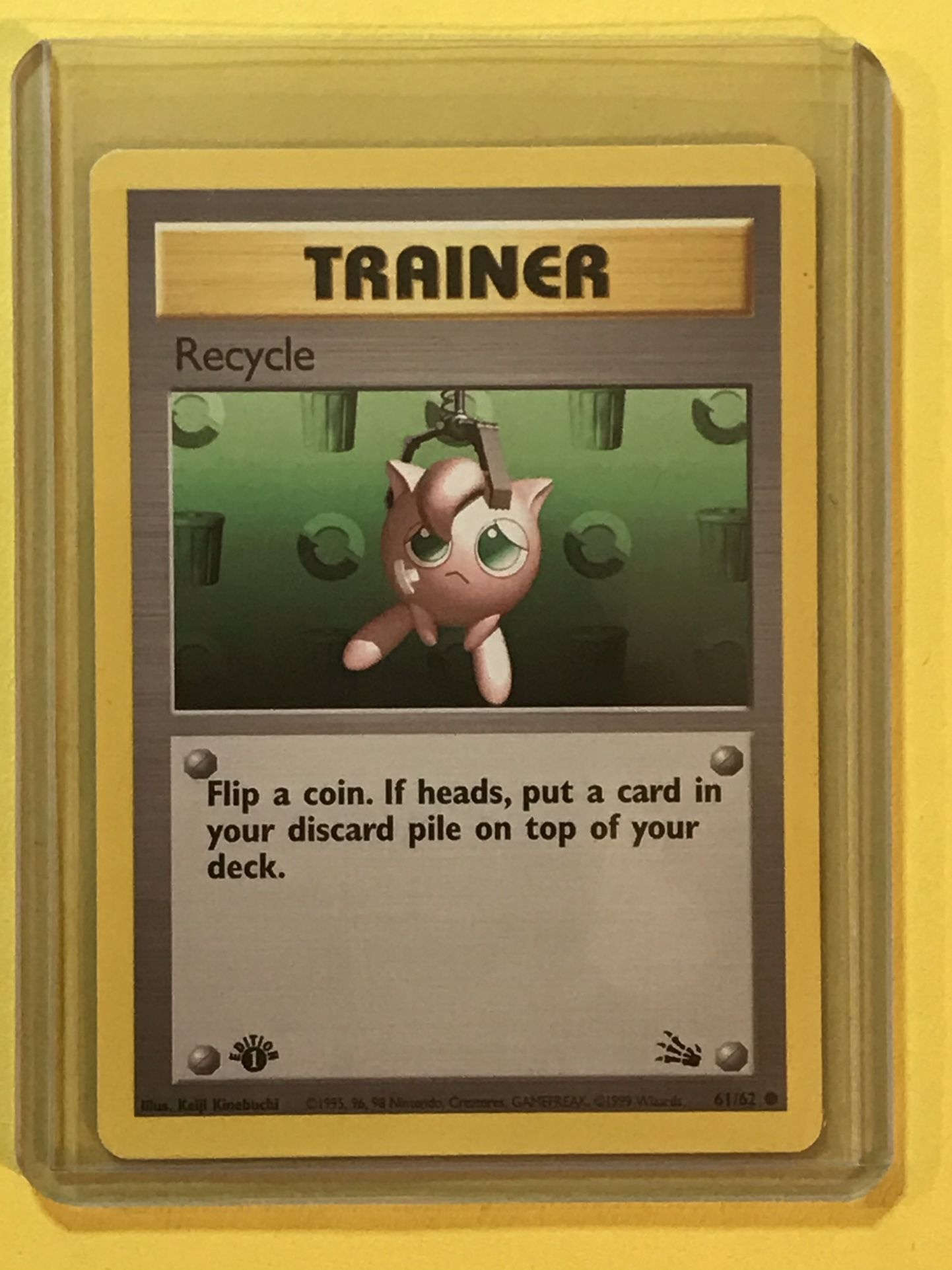 Pokemon Fossil Set 1st Edition Card Trainer Recycle 61/62