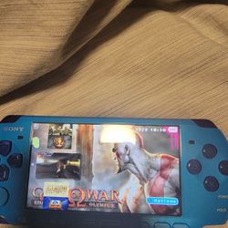 Blue Modded PSP 3000 1000 Games 