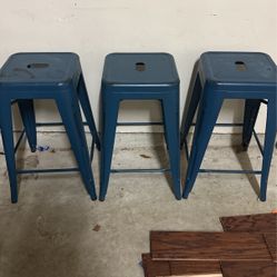 Barstools - Navy blue Metal Chairs 