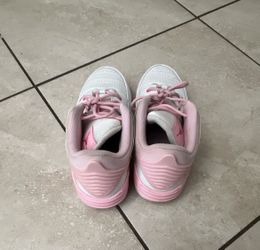 Jordan Unisex Kids US 6.5 White/Pink Mid Top Lace Up Athletic Sneakers