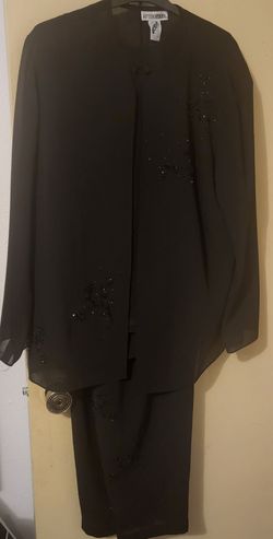 3pc Women's Black Pants Set Plus Size