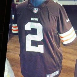 NFL FAN APPAREL NIKE #2 MANZIEL CLEVELAND BROWN JERSEY SIZE MEDIUM
