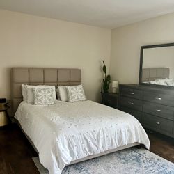 Bedroom $850 Includes Bed Frame, Mattress, Dresser, Mirror, Night Stand, Small Table