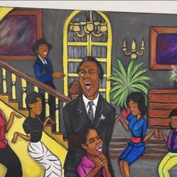the cosby show original painting 3ft x2ft 