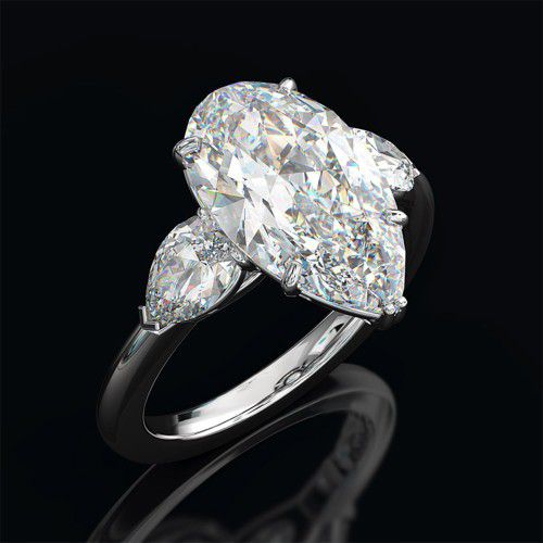 "Water Drop High End Custom Silver Wedding/Engagement Ring for Women, VIP425
  
 