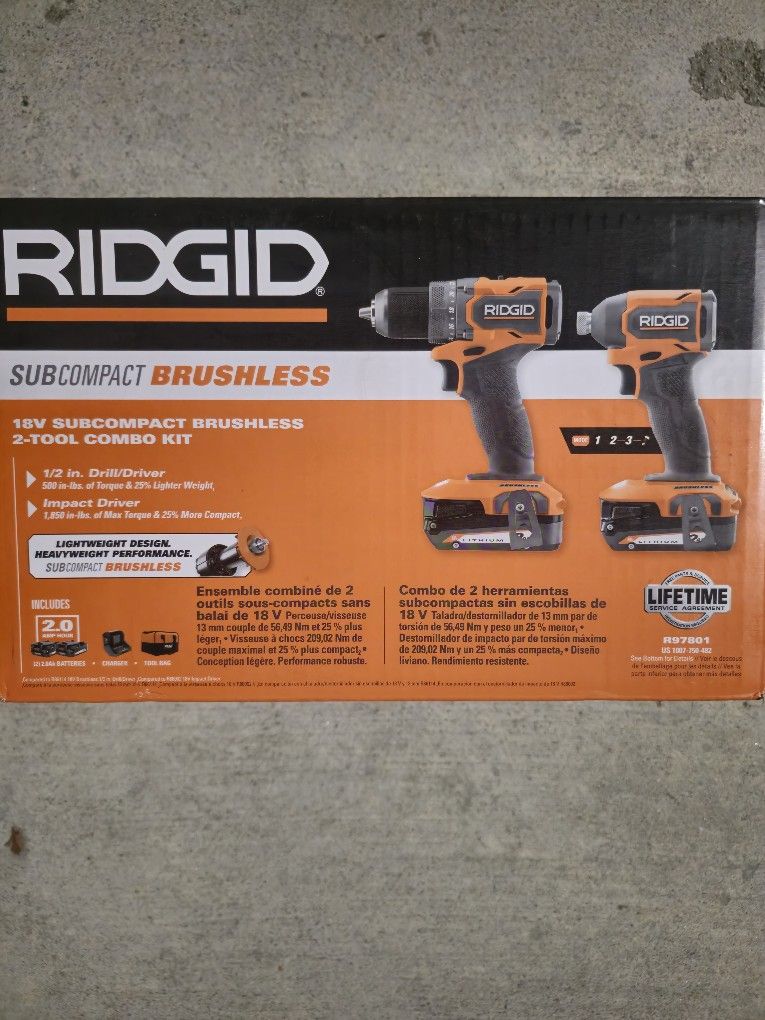 Brushless 2-Tool Combo Kit with Drill/Driver, Impact Driver, (2) 2.0 Ah Batteries, Charger, and Tool Bag