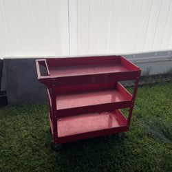 U.S. GENERAL 30 in. x 16 in., 3-Shelf Steel Service Cart