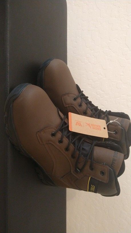 Men's EDDIE BAUER Steel Toe Work Boots Size 10.5 NEW