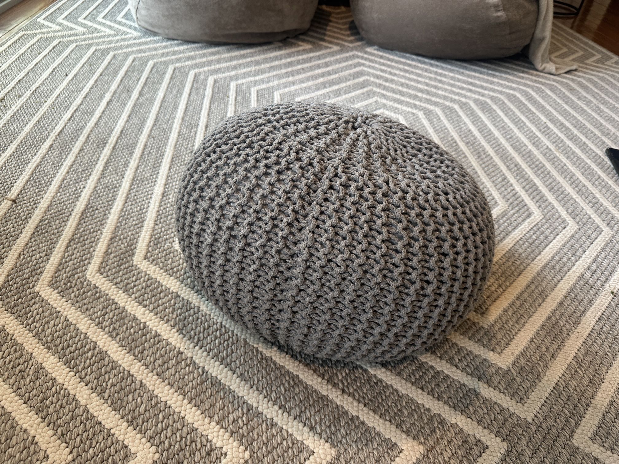 Smaller Gray Round Puff $25