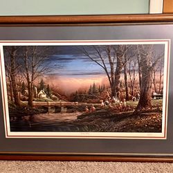Framed Print of Terry Redlin's "Spring Fishing" with COA #2032