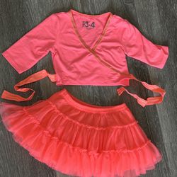 Little Girls Dance Top And Skirt Set