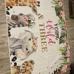 Young Wild And THREE Birthday Decorations 