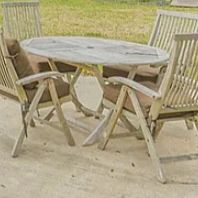 Patio set - I believe it is teak wood has a label