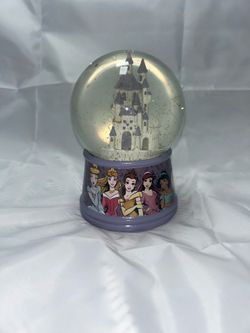 Disney Princess Castle Light Up Snow Globe 6”