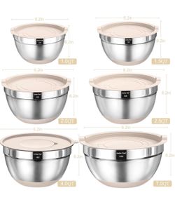 Umite Chef Stainless Steel Mixing Bowl Set with Lids