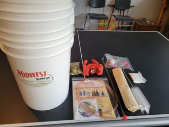 Homebrewing Beer Brewing Kit + 8 Gallon Brew Kettle + Valve & Thermometer + Bottle Capper & Caps