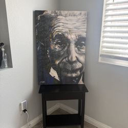Albert Einstein Canvas Wall Art (36” x 24”) – Modern Abstract Portrait