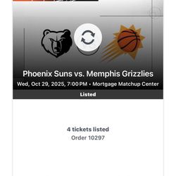 Suns Vs Grizzlies 4 Tickets 224 Row 5