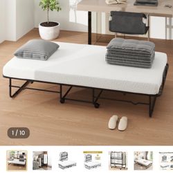 Twin Size Folding Bed with Memory Foam Mattress
