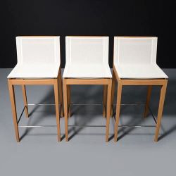 SET 3 OUTDOOR TEAK COUNTER STOOL  Brand: Harbour Outdoor  Width (in)	18.3 Depth (in)	21.5 Height (in)	36.2 Weight (lb)	47.4 Seat Height (in)	25.6