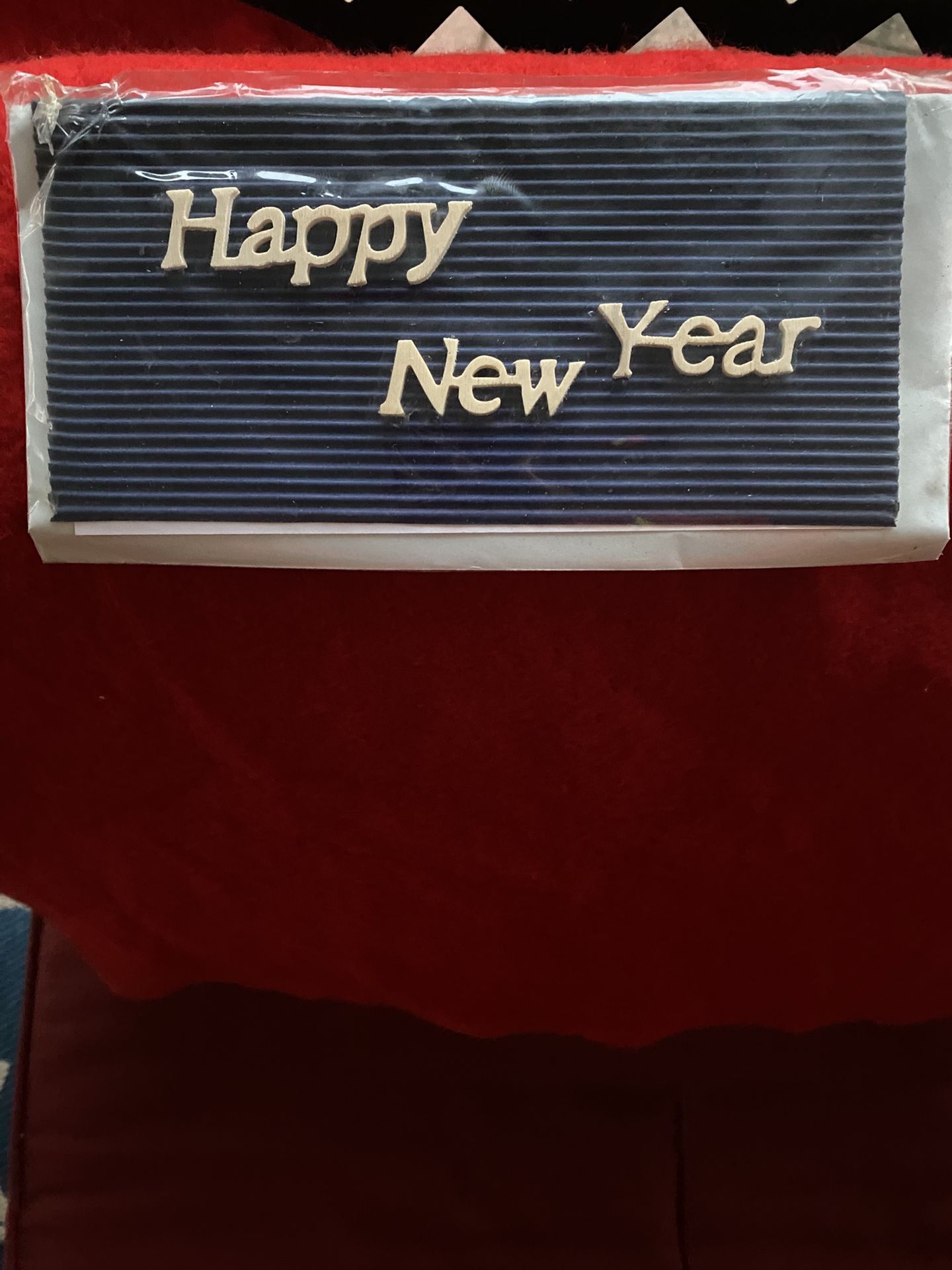 Handmade Greek Happy New Year Wooden Card Imported From Greece