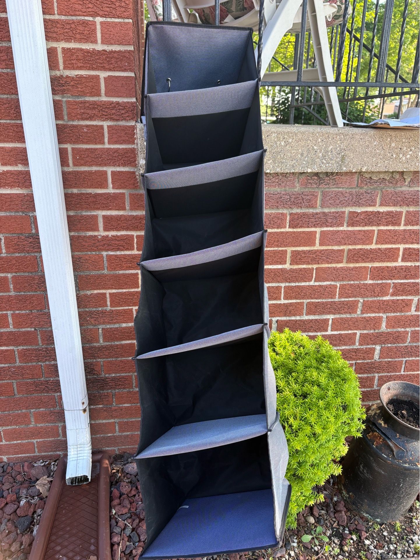 Six shelf hanging closet organizer