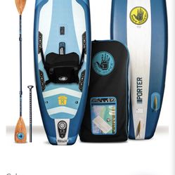 Body Glove Porter 9'6" Inflatable Stand Up Paddleboard & Kayak - Hybrid Blue