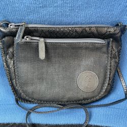 VINTAGE 70S CARLOS FALCHI SHOULDER BAG BLACK LEATHER PURSE