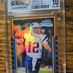 2000 bowman chrome Tom Brady Rookie #236 GEM 10