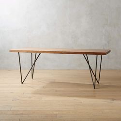 Dylan Acacia 80”Conference Table By CB2, With Black  Power Box