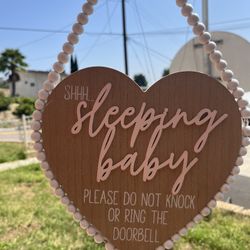 Sleeping Baby Decorative Sign For Nursery Girls