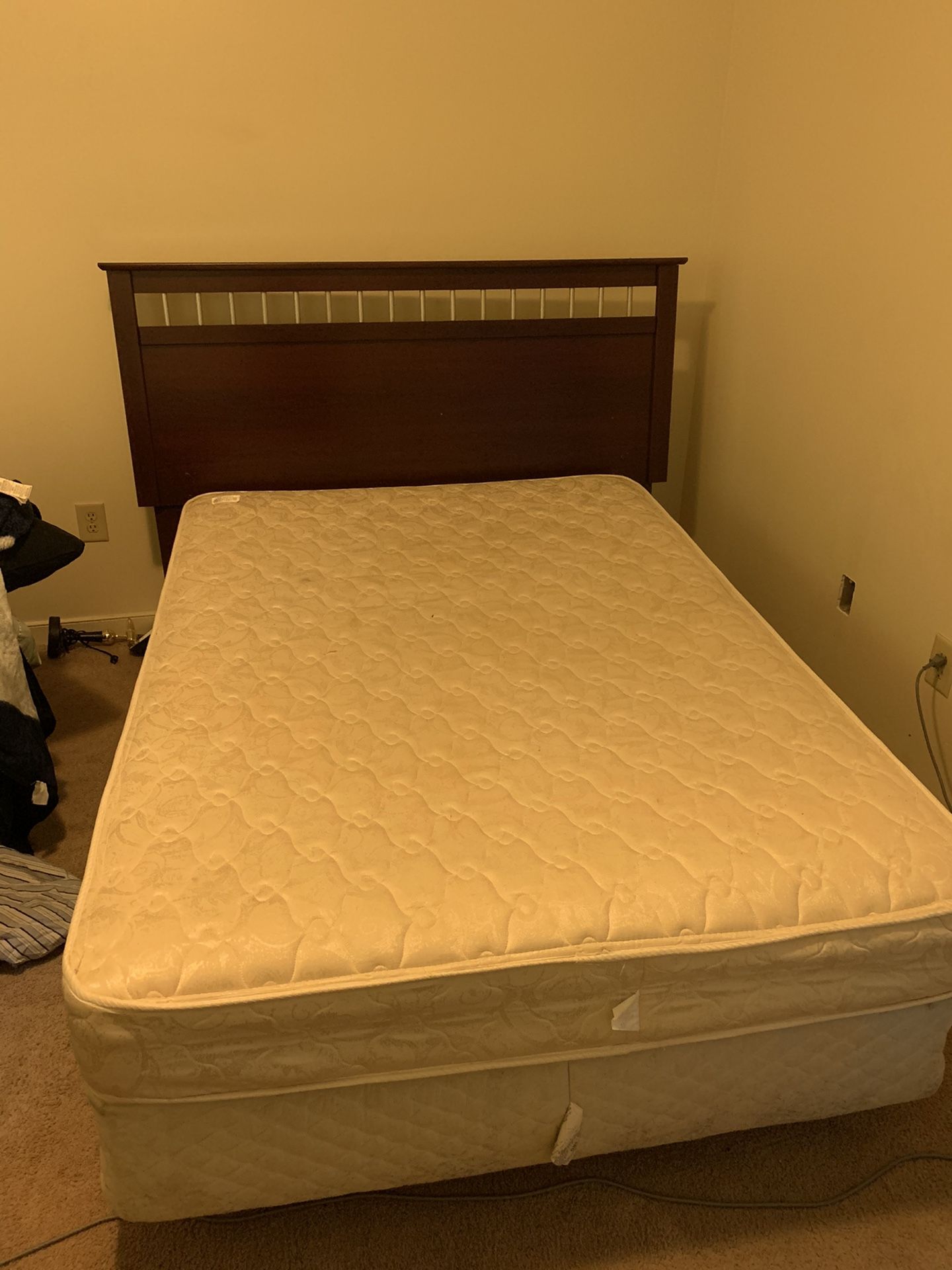 Full size bed box spring and mattress included for Sale in Petersburg