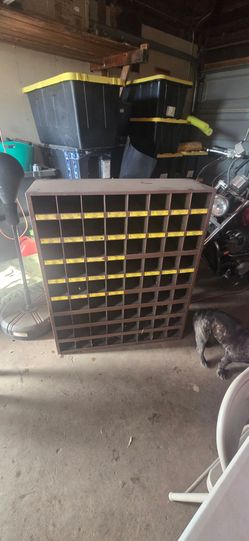 Metal Parts Organizer Cabinet with 72 Bins