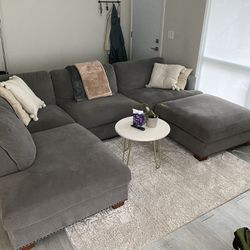 Large Sectional Sofa With Left Arm Chaise and Ottoman