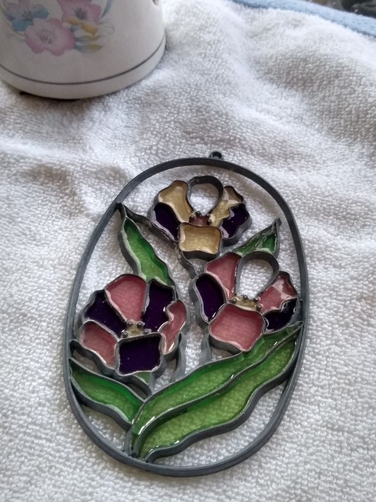 Cut Glass Metal Art And Candle Holder And 2 FREE Gifts